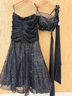 Black mermaid cut lehenga