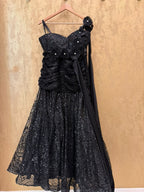 Black mermaid cut lehenga