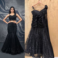 Black mermaid cut lehenga