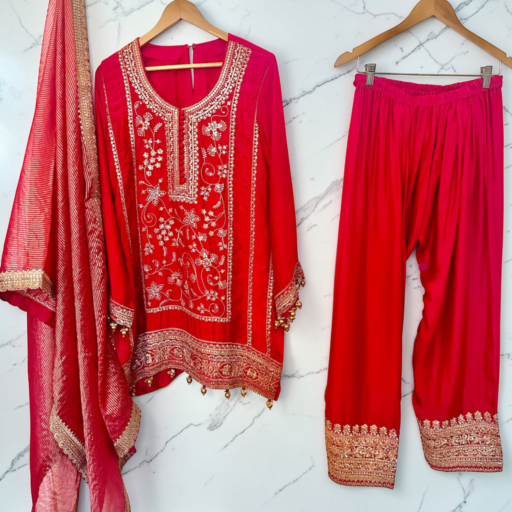 Red Farshi salwaar suit