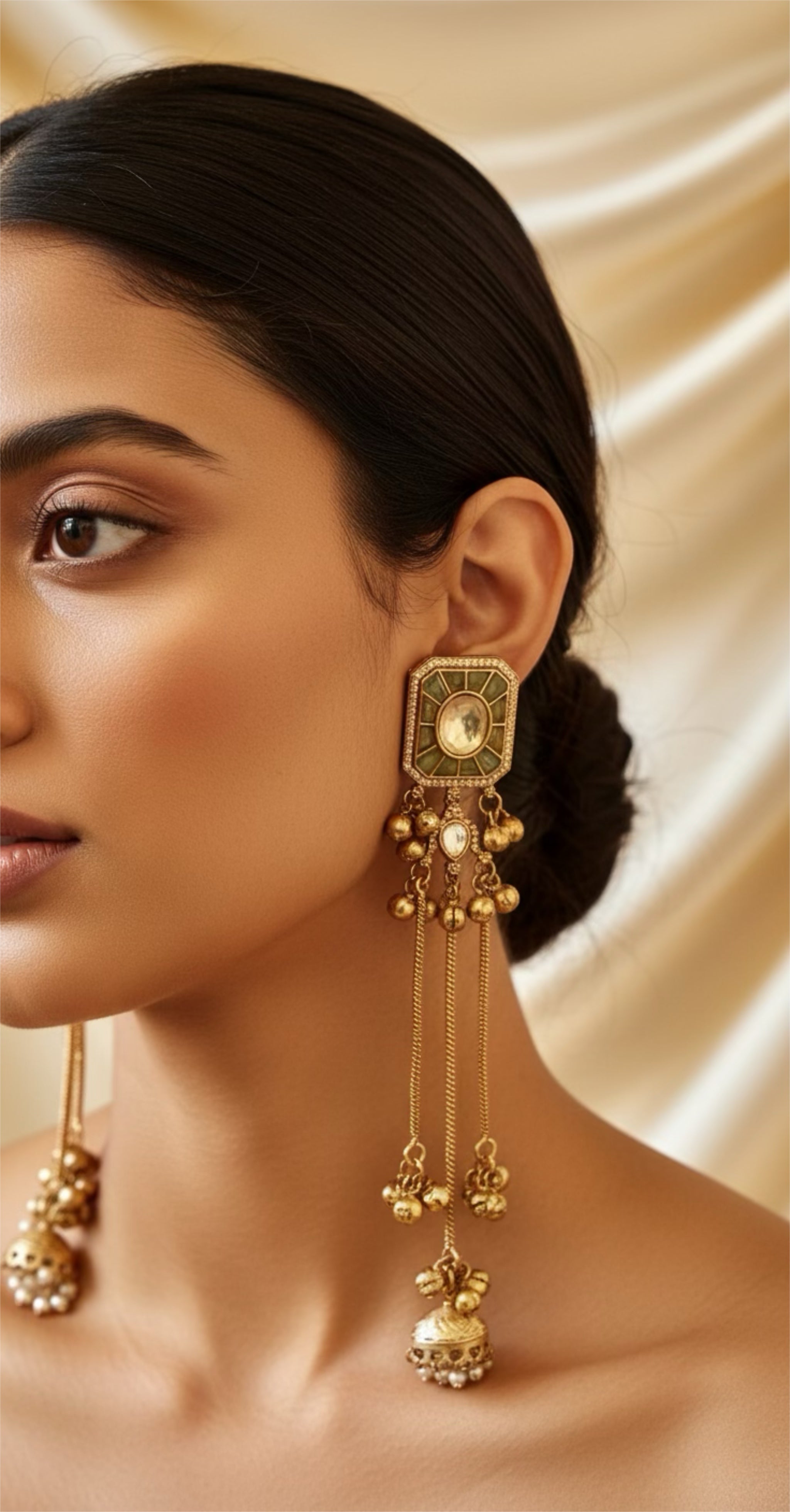 Aqua blue ghungroo earrings