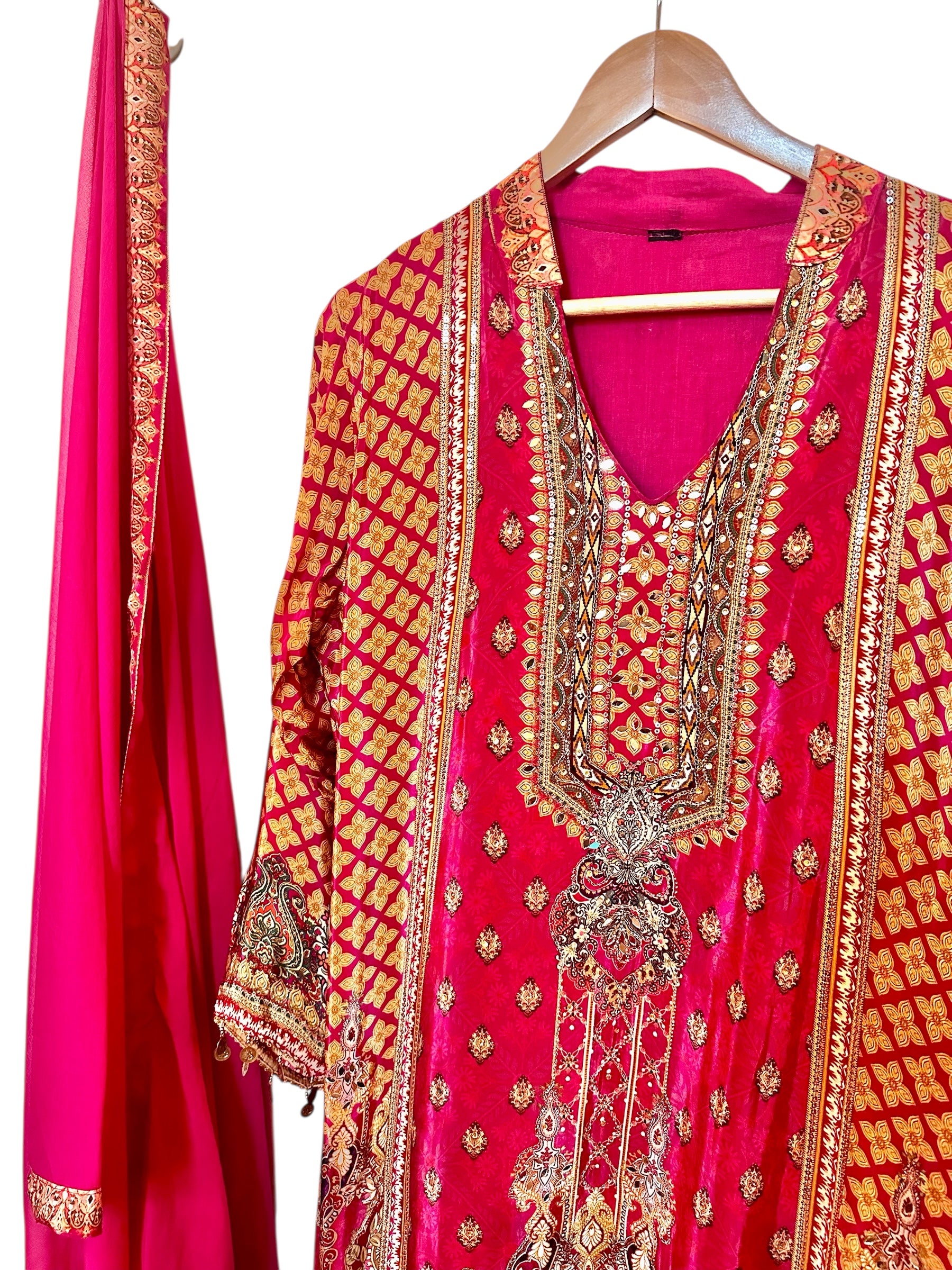 Hot pink garara suit