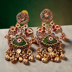 Bluish green stone earrings