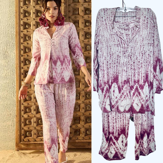 Mauve tie & dye co-ord set