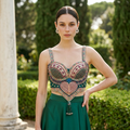 Green corset blouse