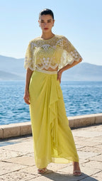 Yellow dhoti skirt outfit