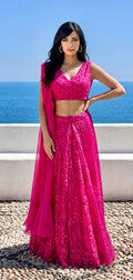 Hot pink skirt set