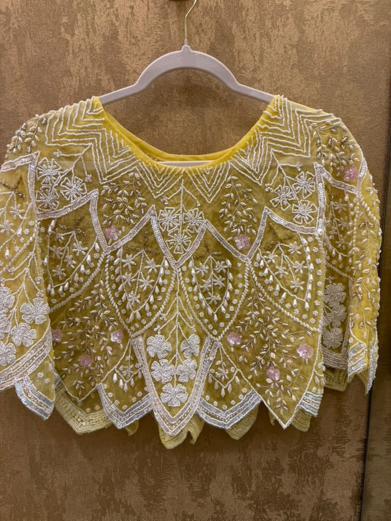 Yellow dhoti skirt outfit