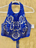 Electric blue dhoti skirt set