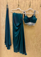Green fusion skirt set