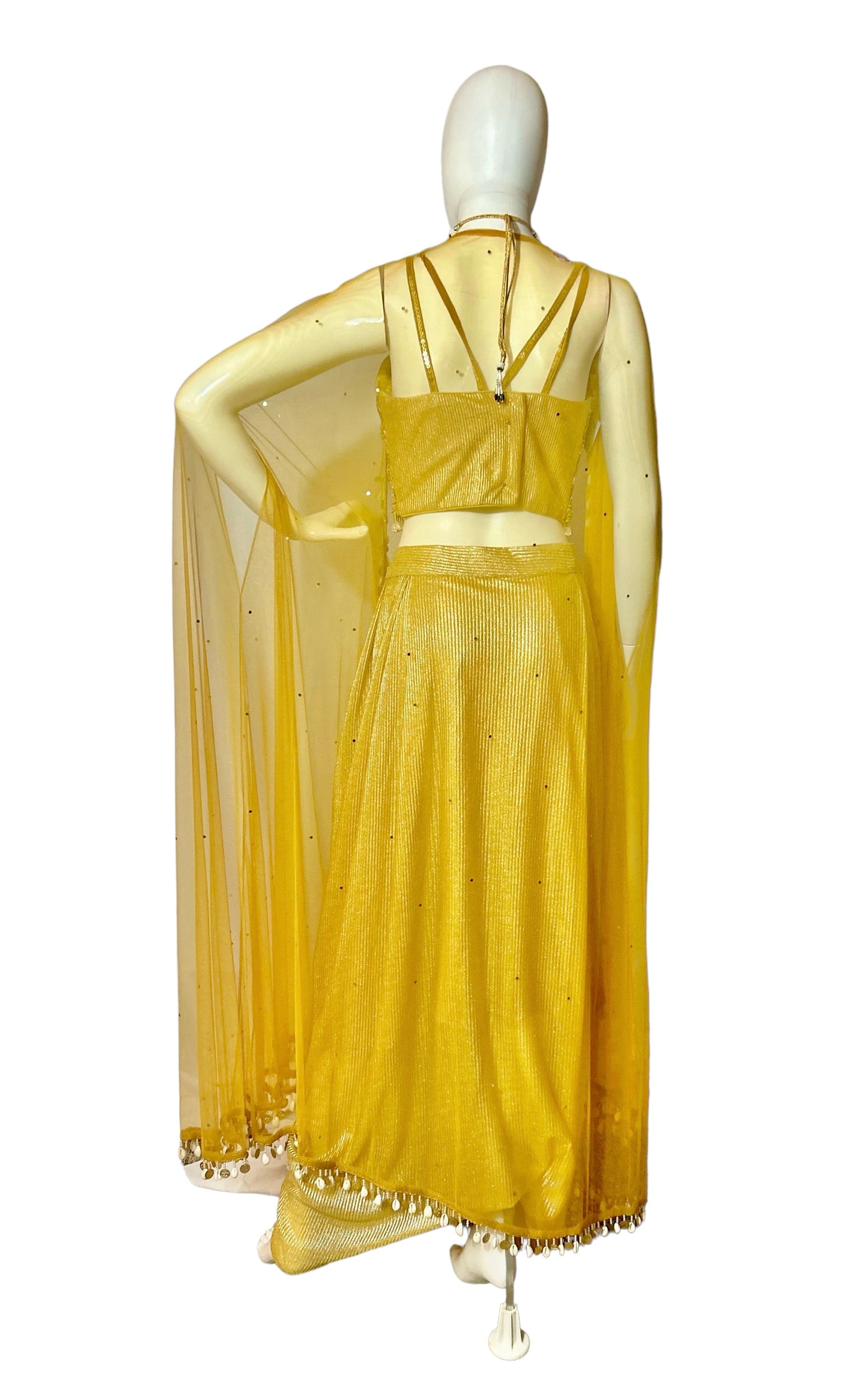 Mustard yellow dhoti set