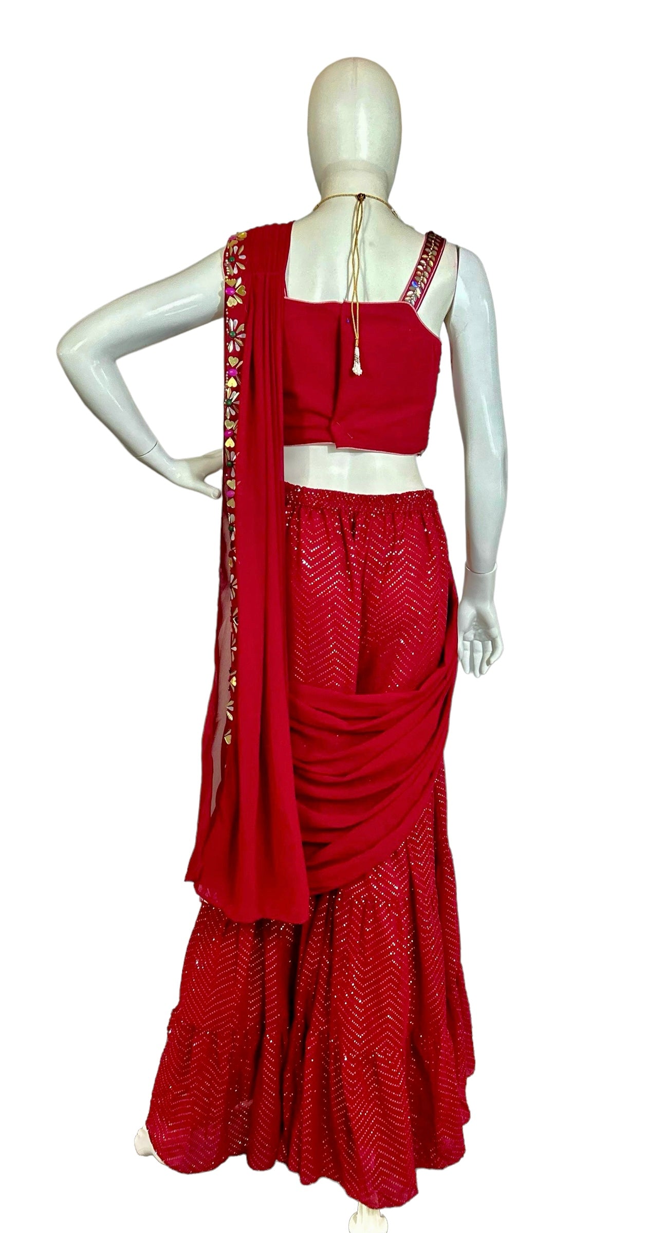 Red garara drape