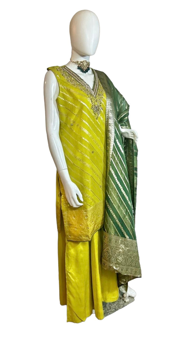 Lime green sharara suit