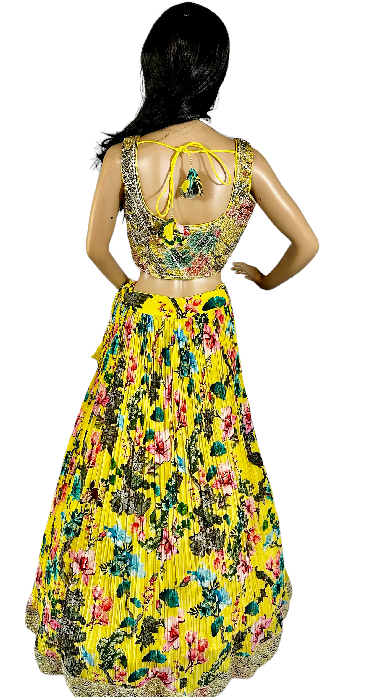 Yellow floral Lehenga