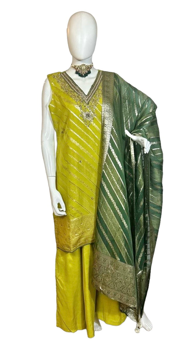 Lime green sharara suit