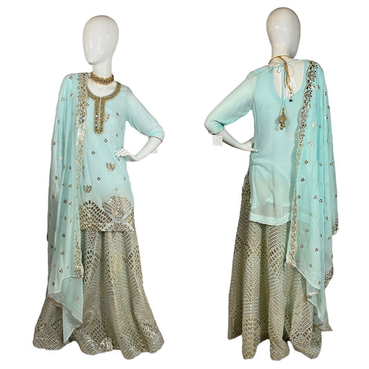 Blue Gottapatti Lehenga set