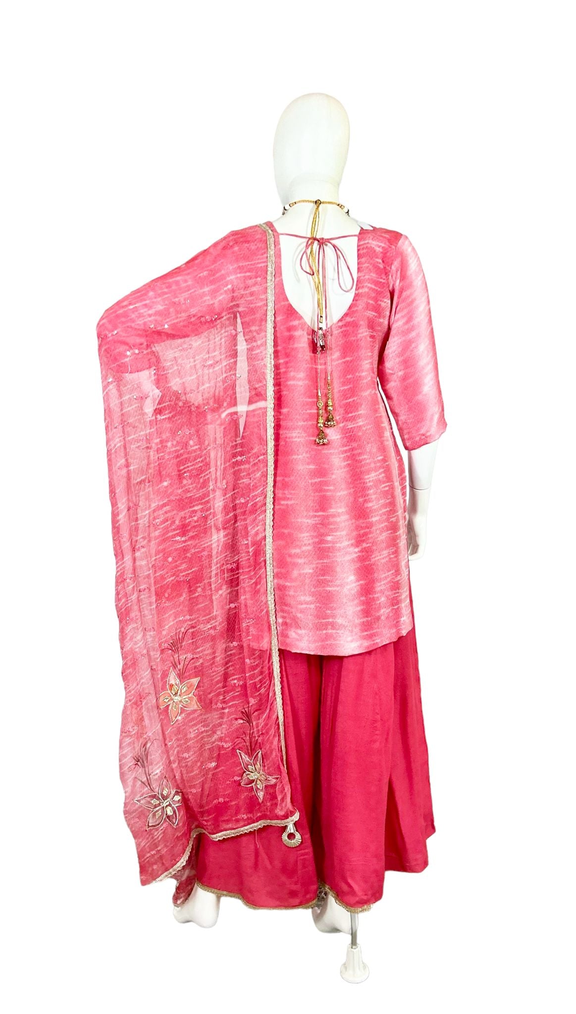 Pinkish red Sharara suit