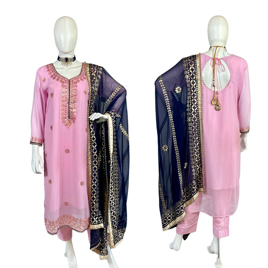 Pink georgette suit