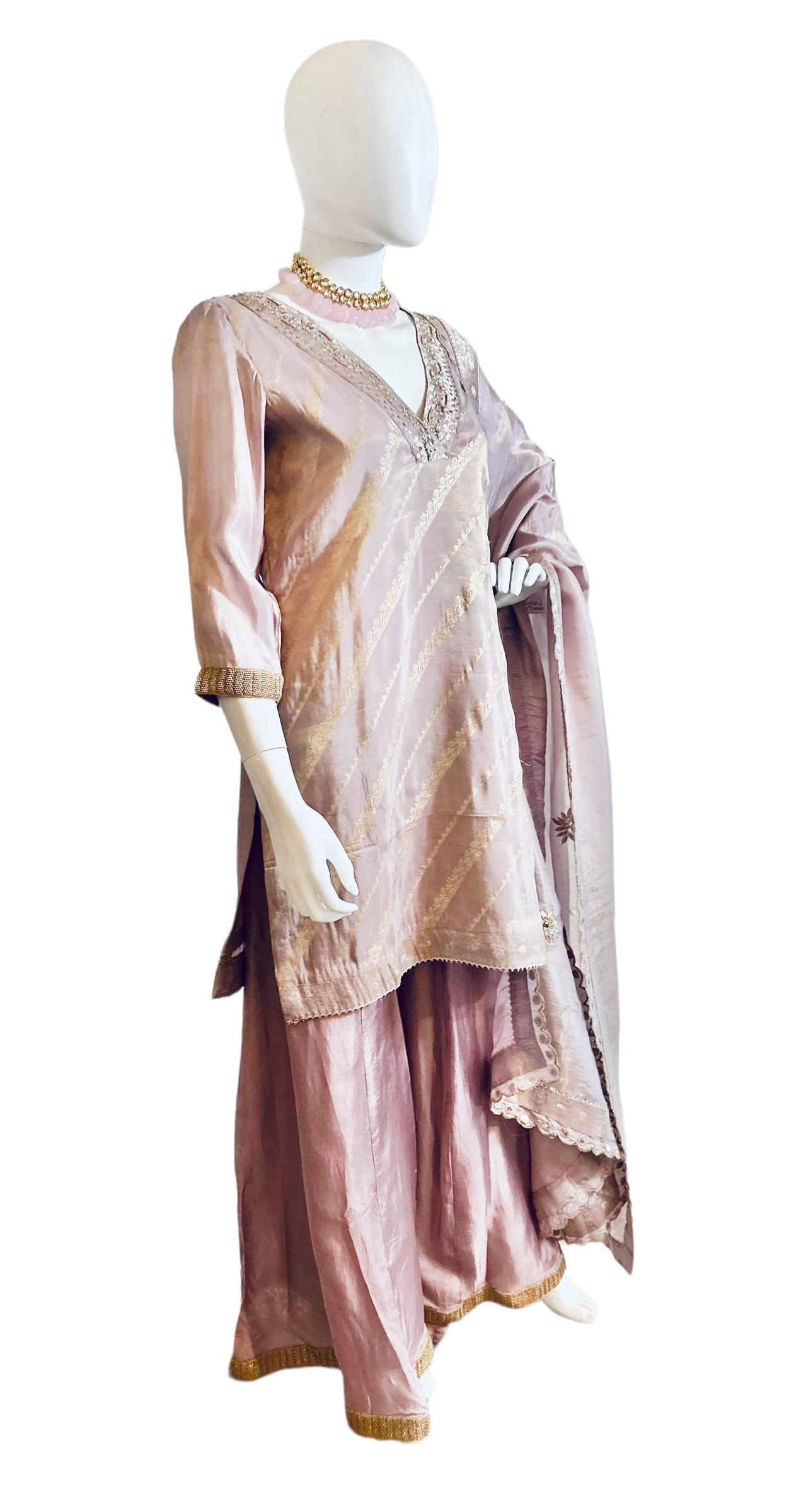 Mauve tissue Sharara suit