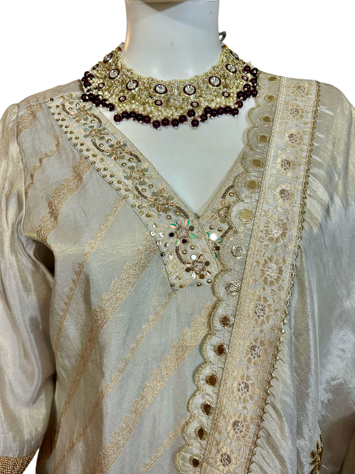 Silver grey sharara suit