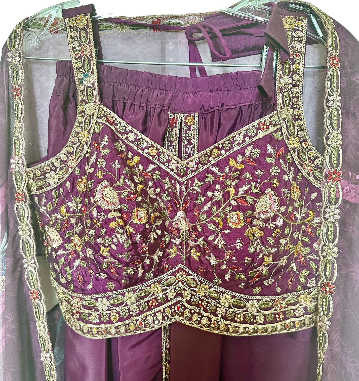 Purple dhoti set