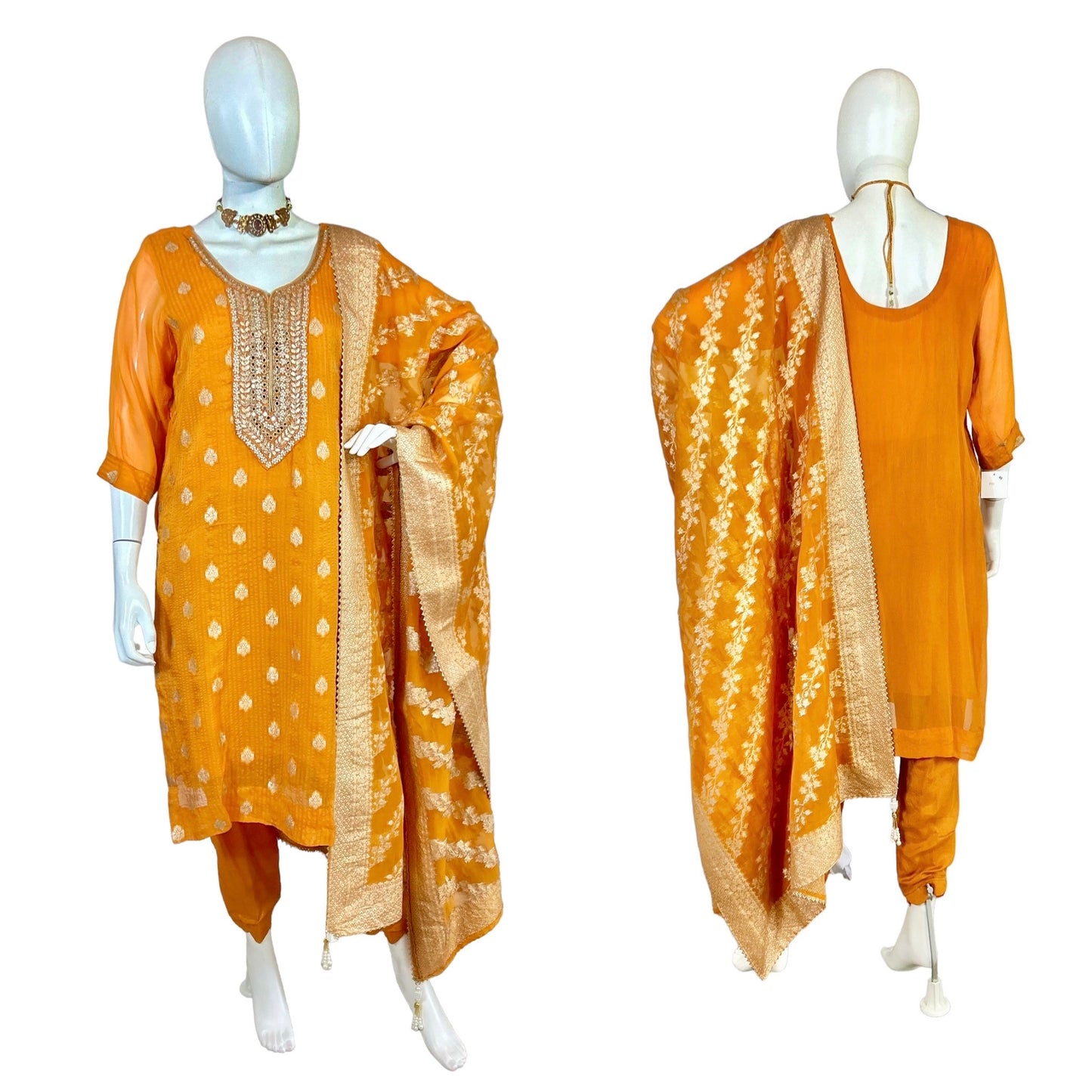 Orange Chanderi suit