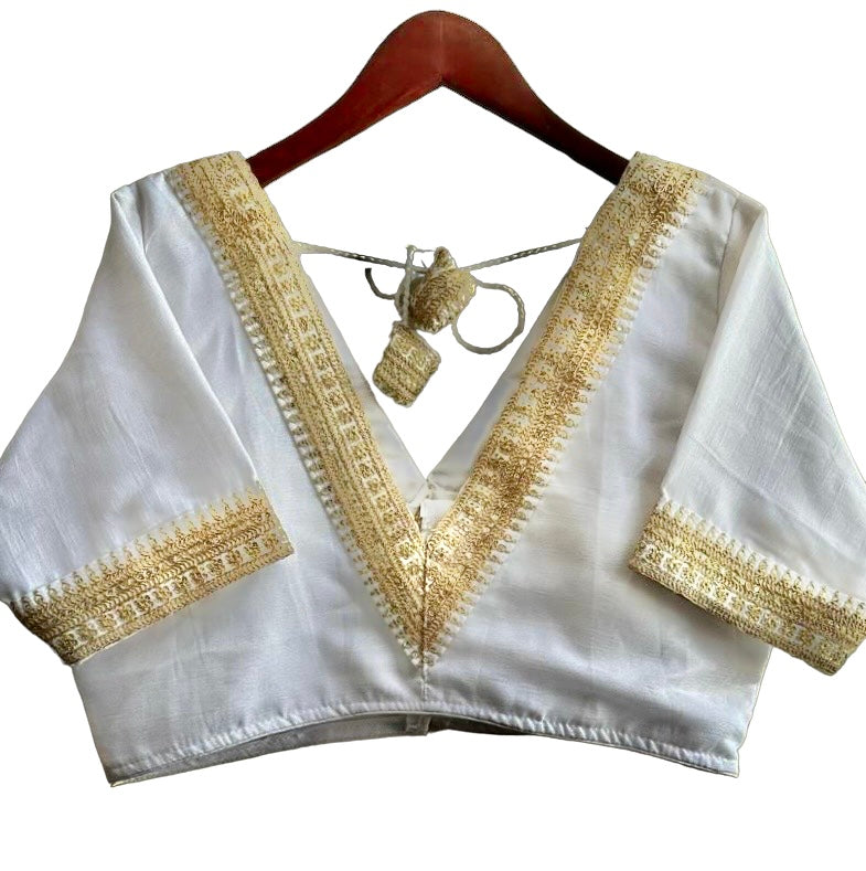 White silk blouse