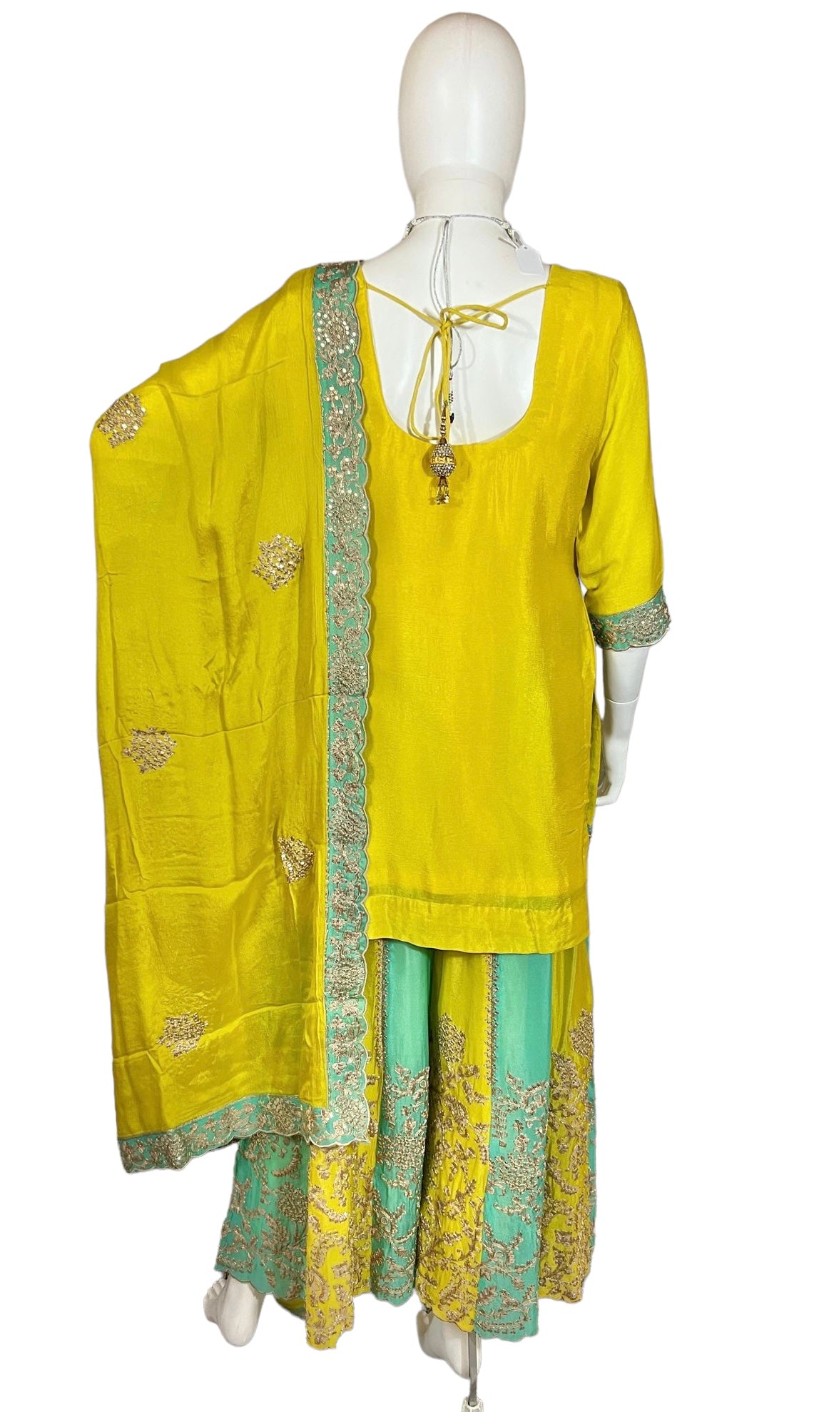 Yellow/blue sharara set