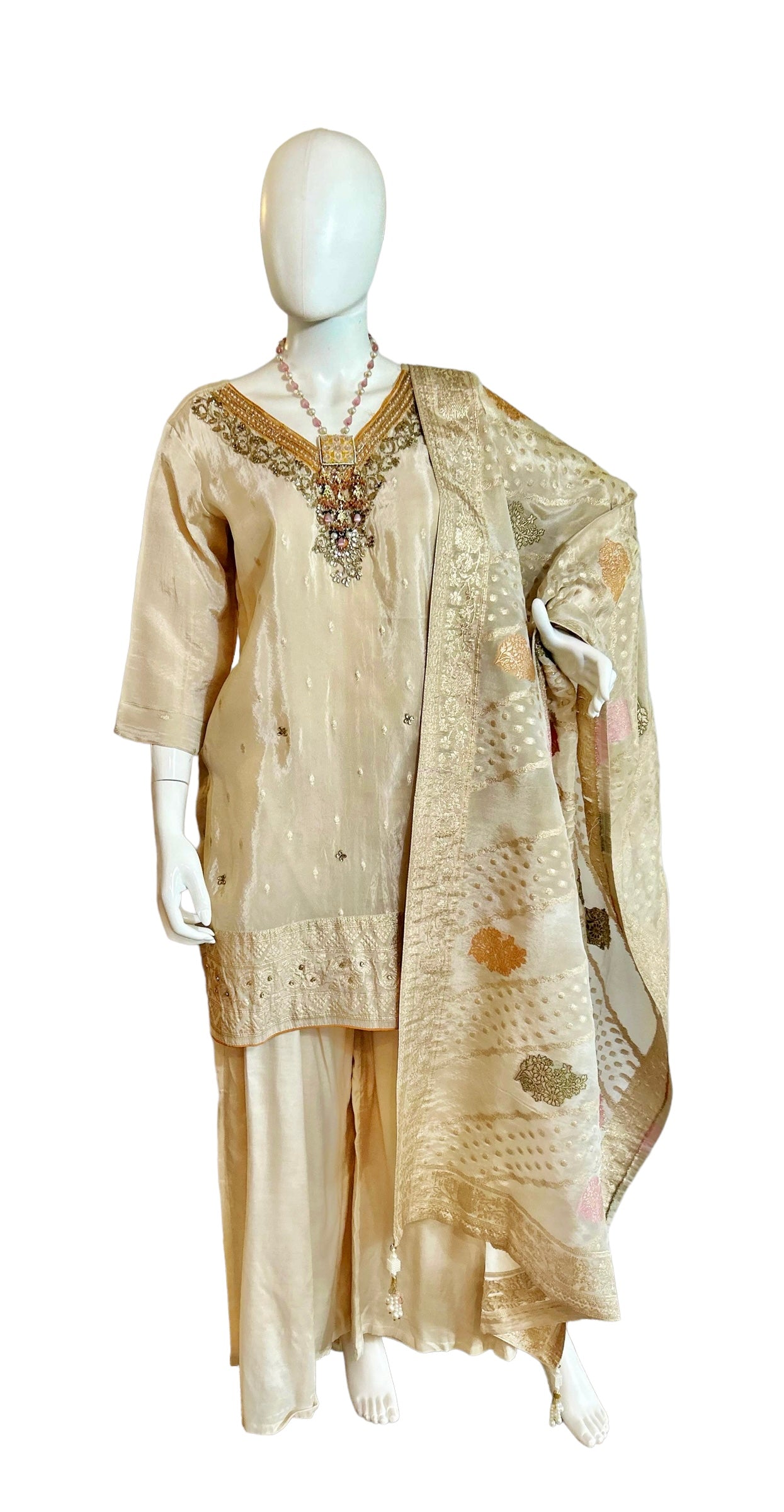 Beige sharara suit