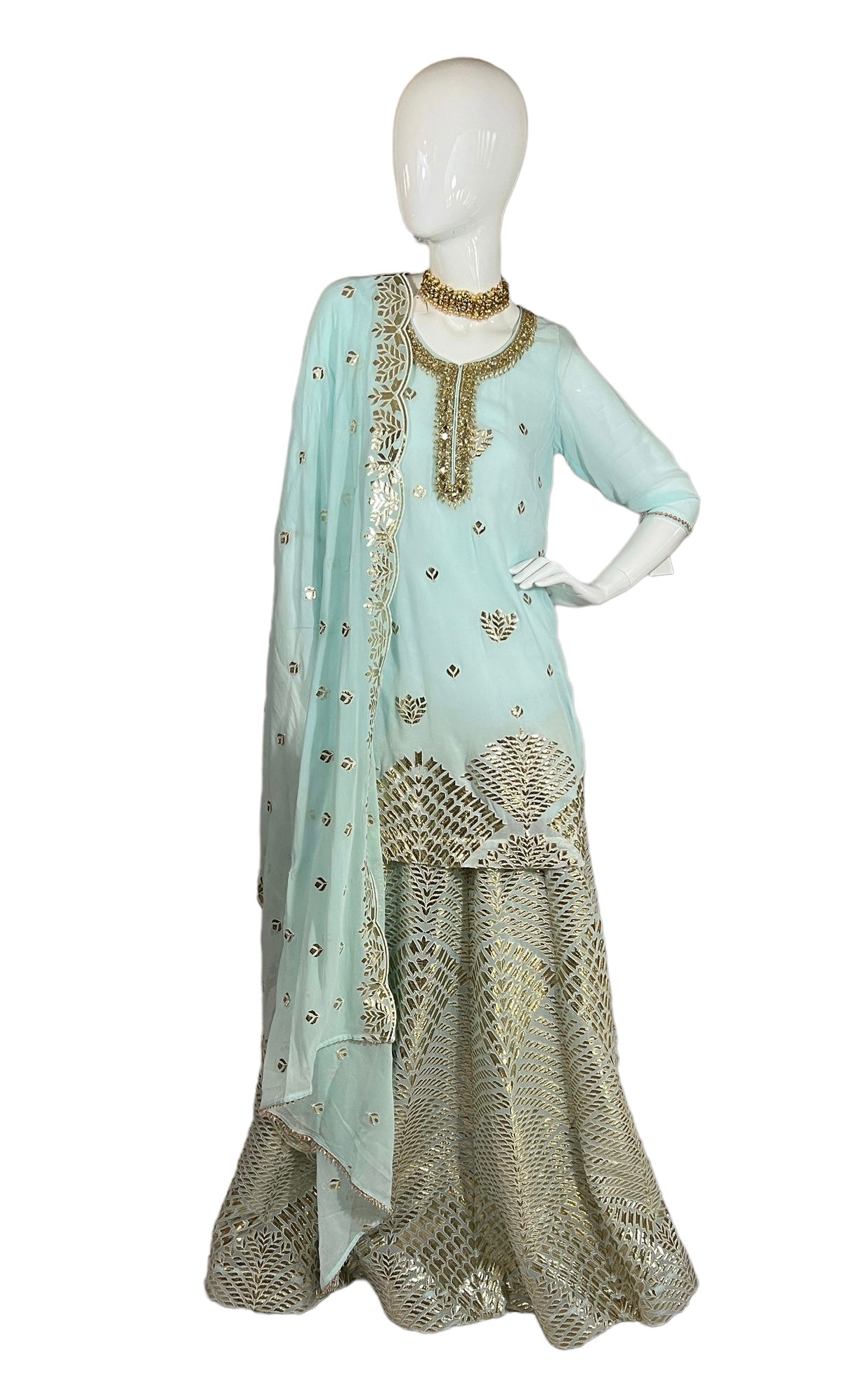 Blue Gottapatti Lehenga set