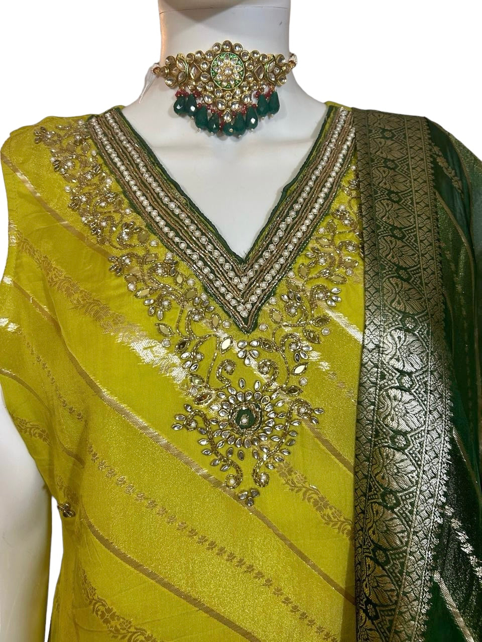 Lime green sharara suit