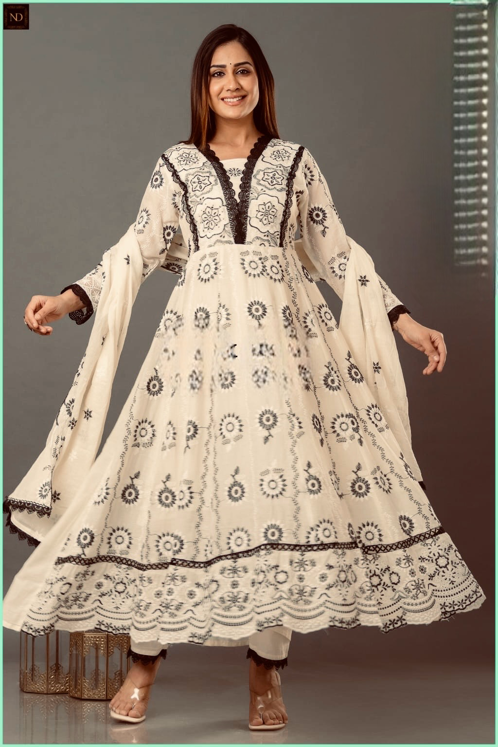 Ivory mulmul Anarkali