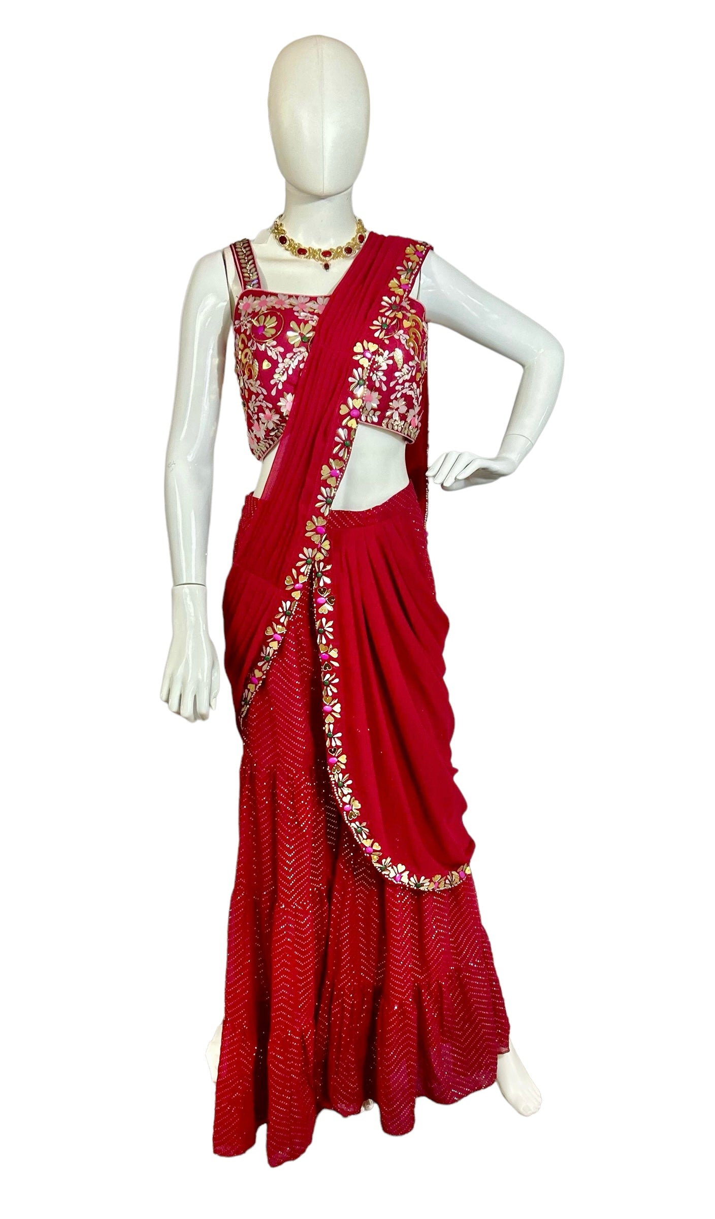 Red garara drape