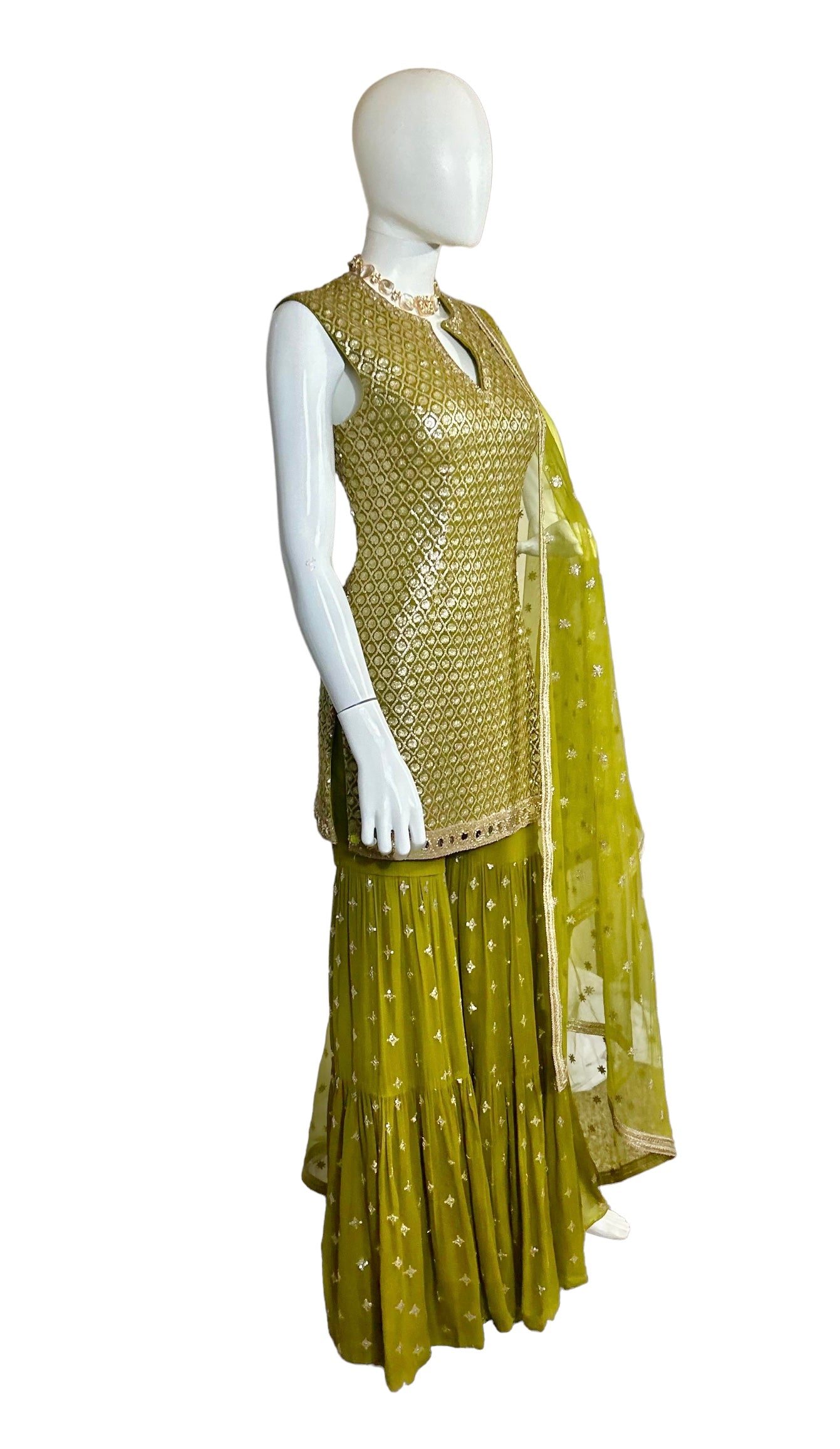 Mehndi green sequins Sharara