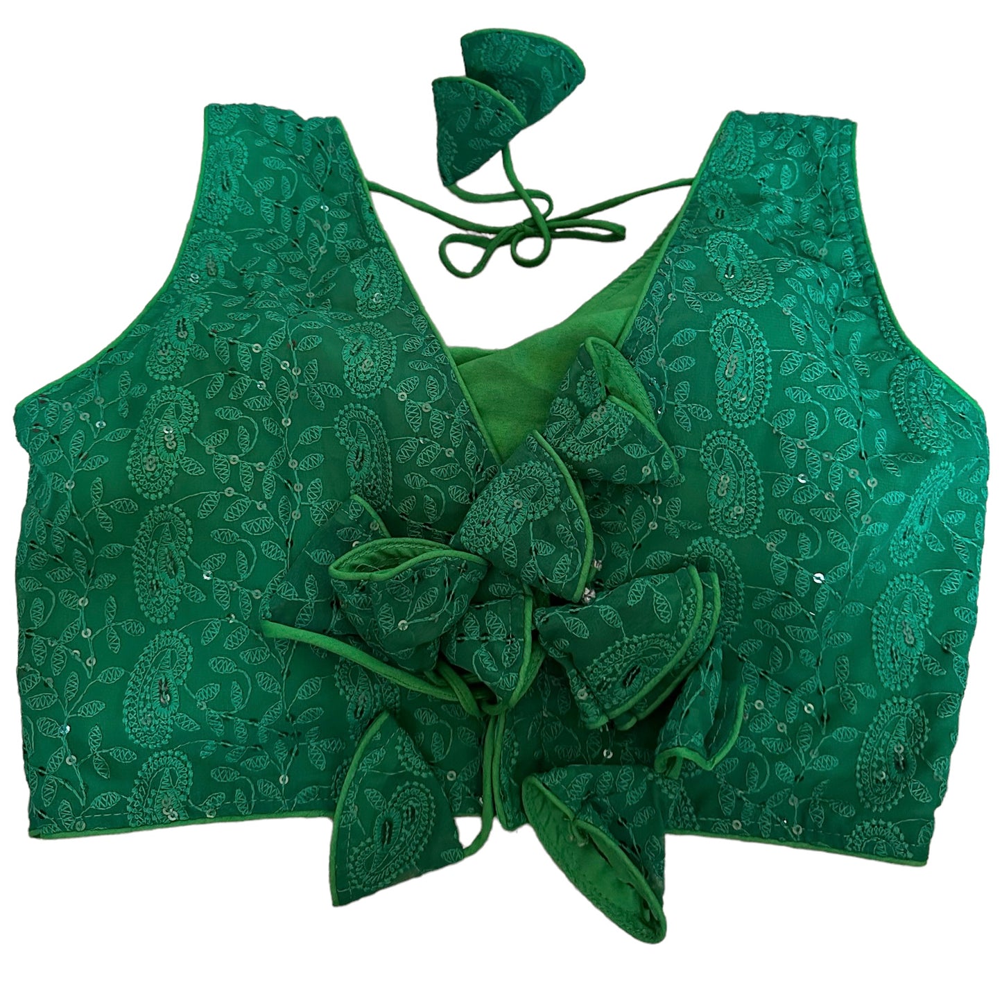 Green chikankari blouse