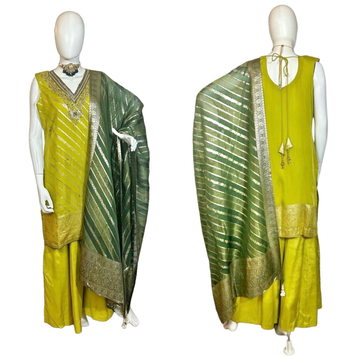 Lime green sharara suit