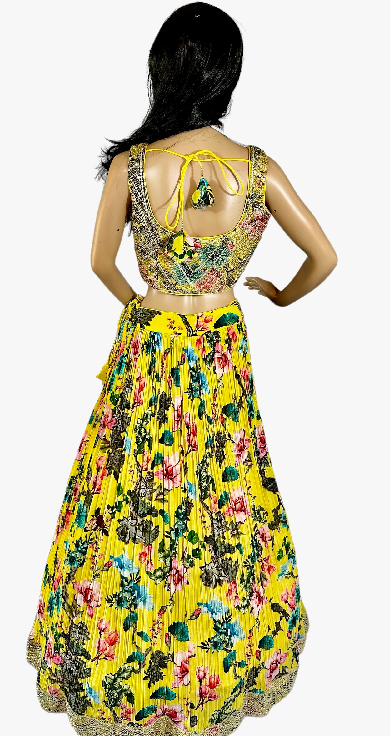 Yellow floral Lehenga