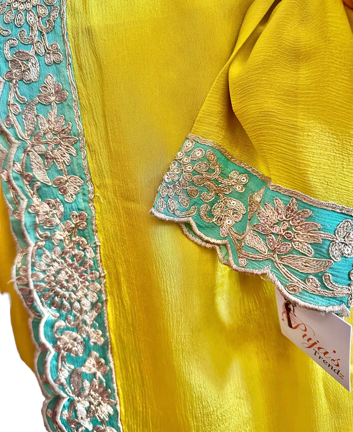 Yellow/blue sharara set