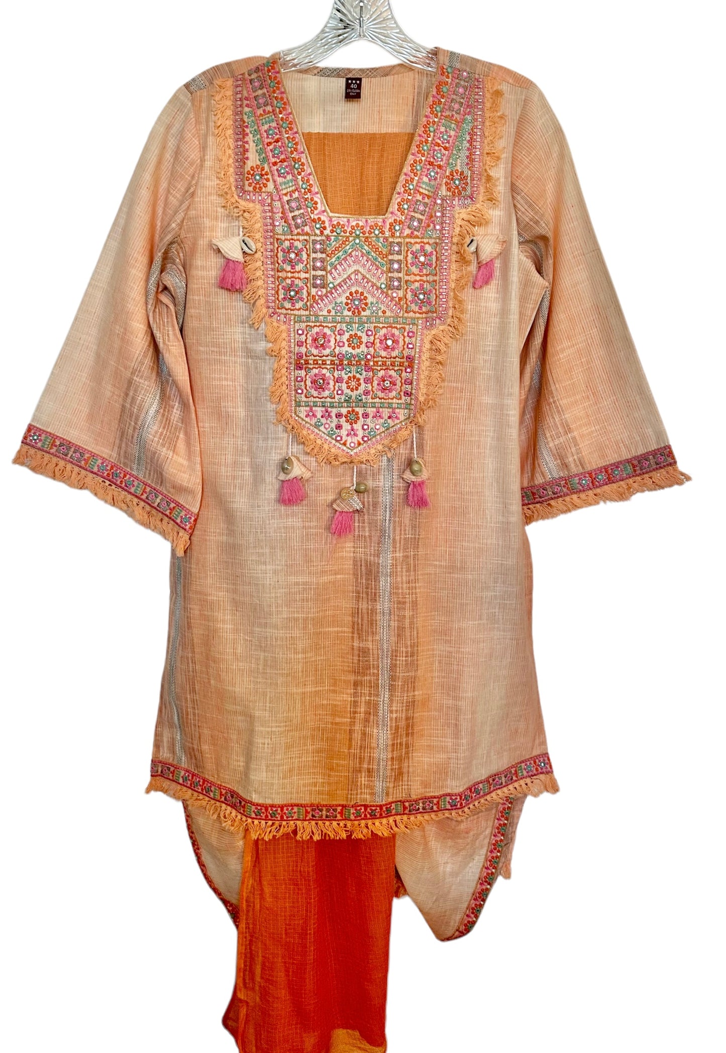 Orange/beige cotton suit