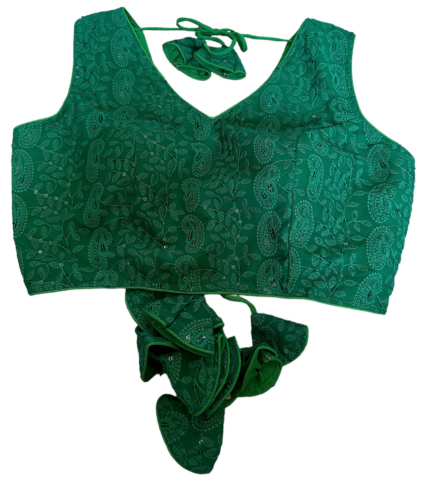 Green chikankari blouse