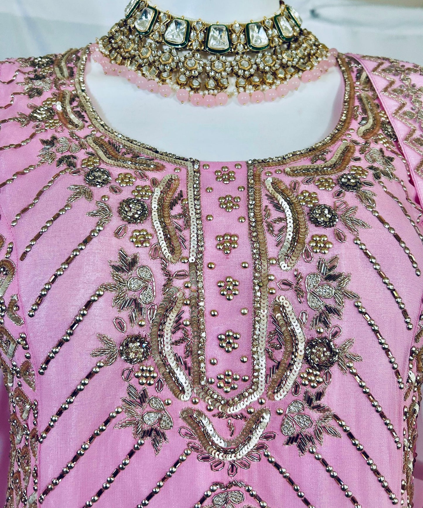 Pink georgette sharara set