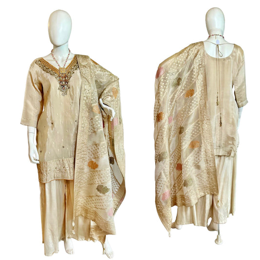 Beige sharara suit