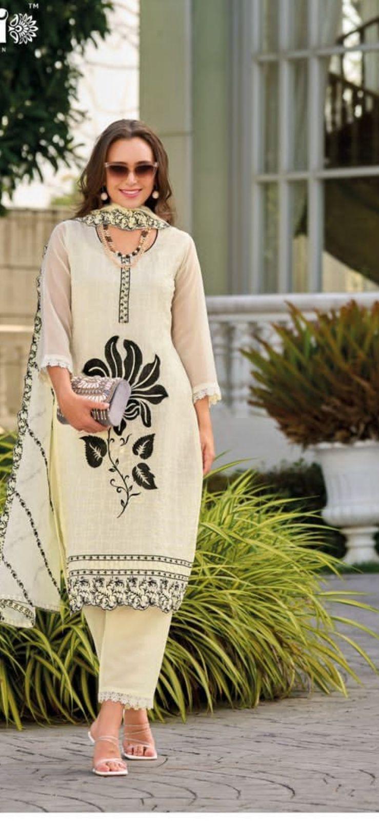 Ivory thread work suit