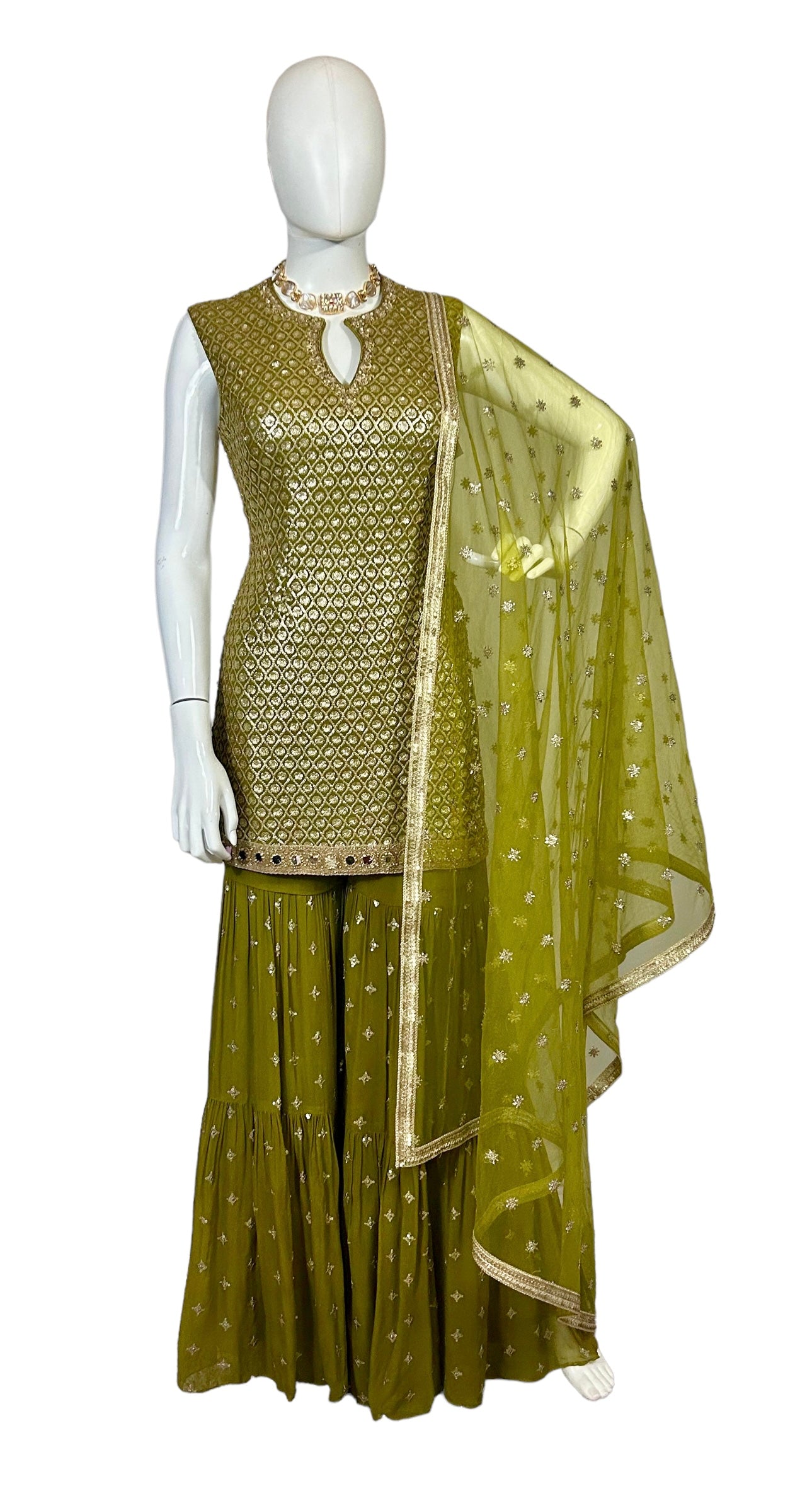 Mehndi green sequins Sharara