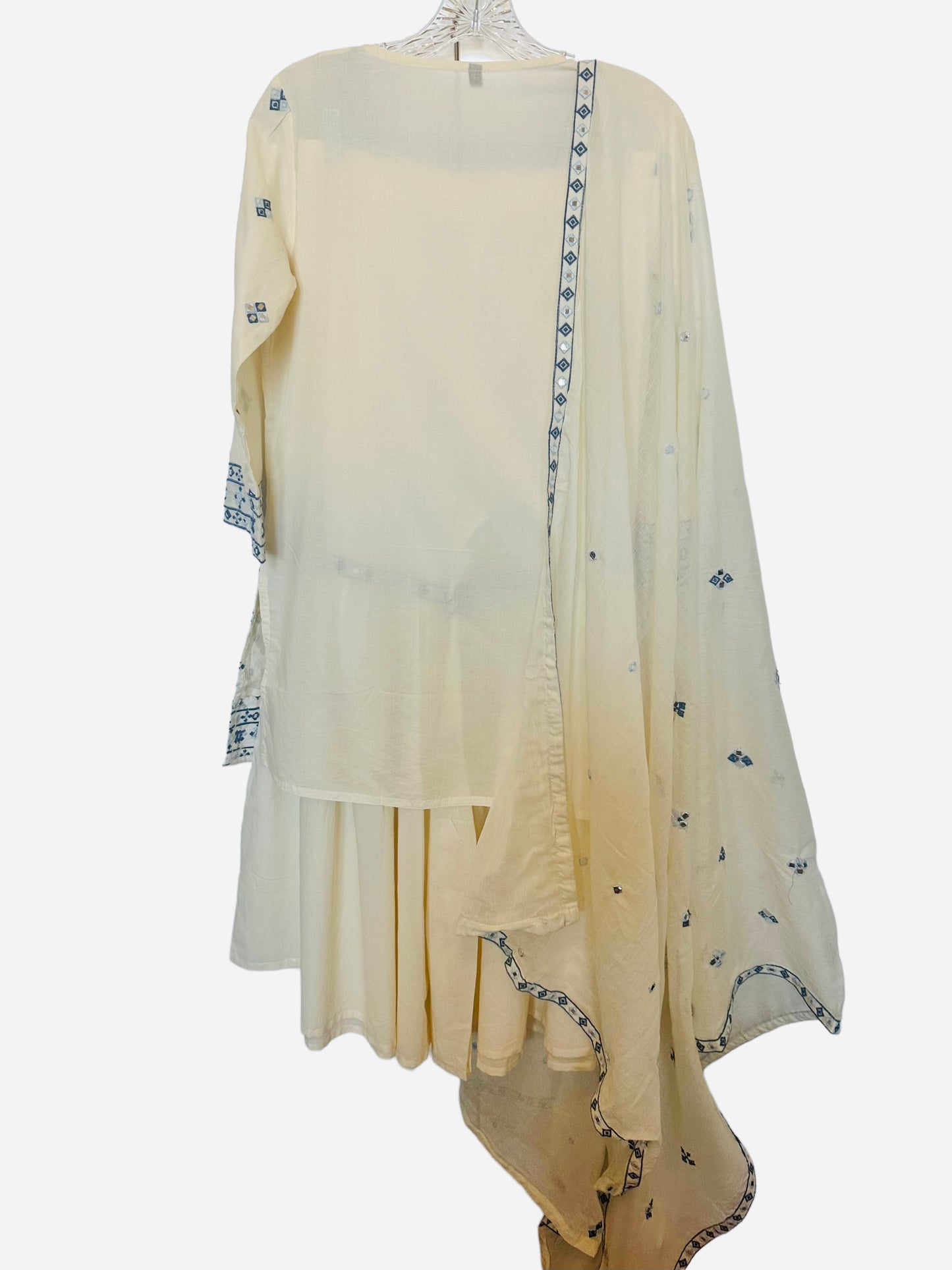 Ivory/blue mulumul sharara suit