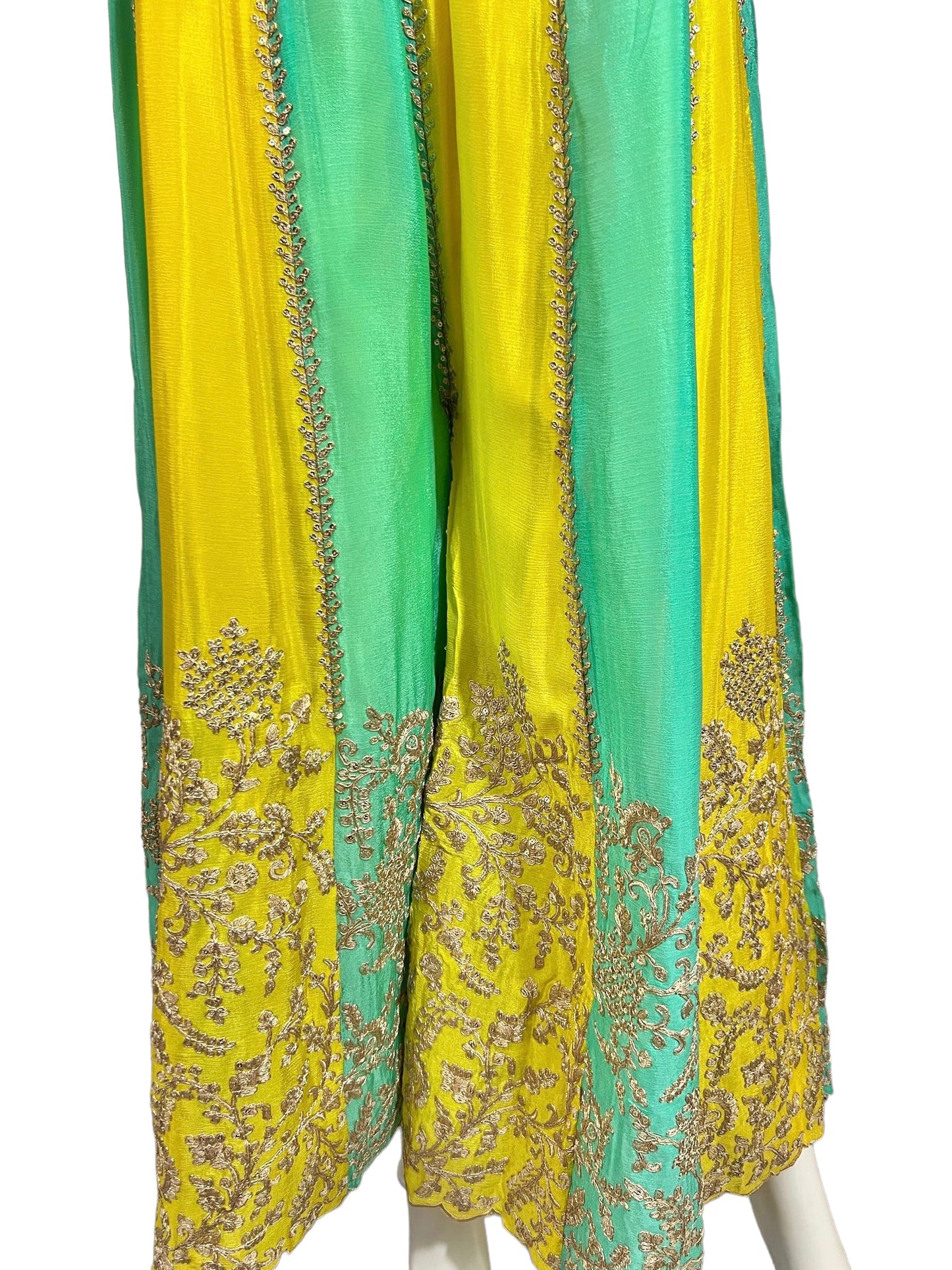 Yellow/blue sharara set