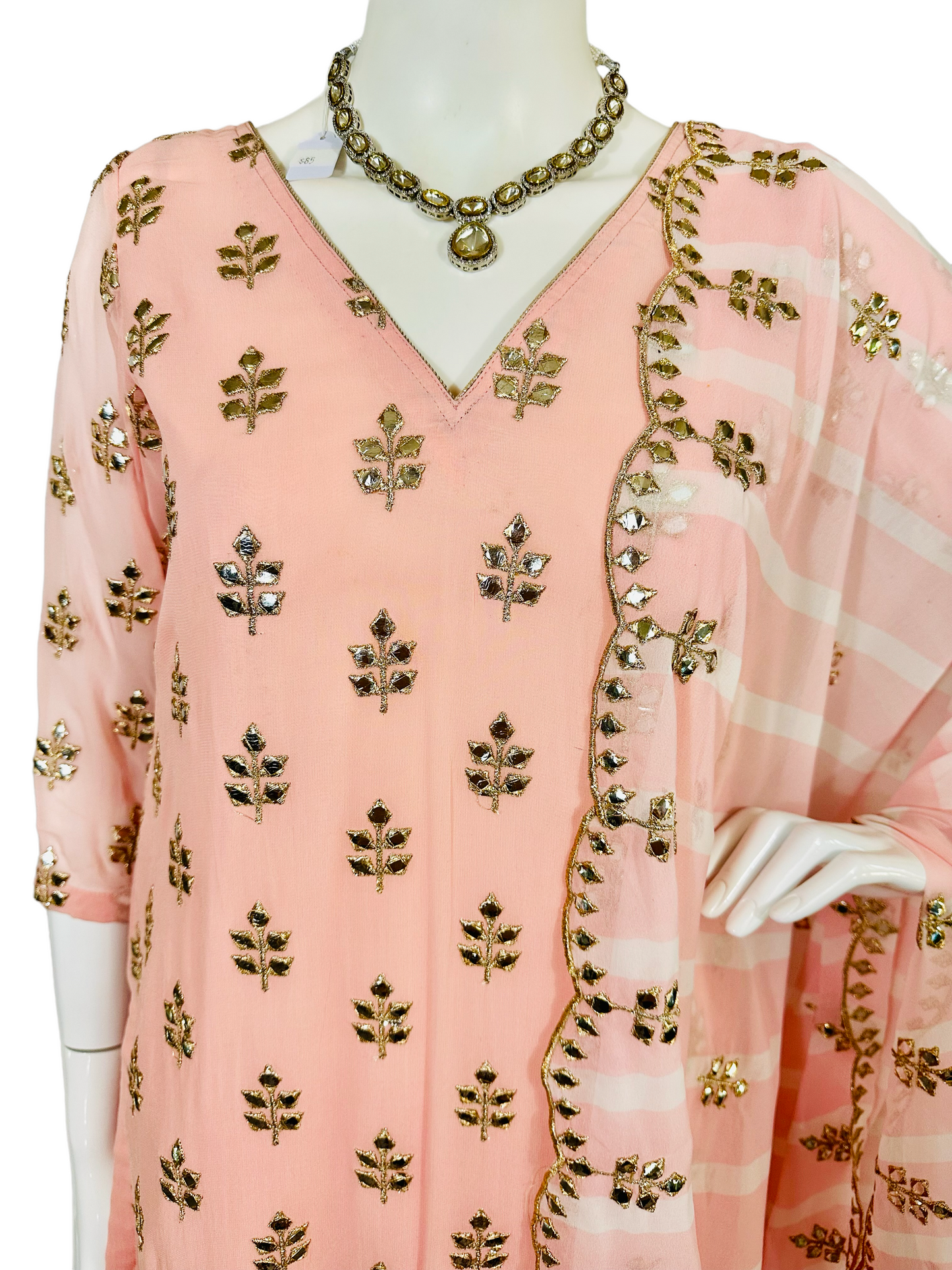 Peach georgette suit