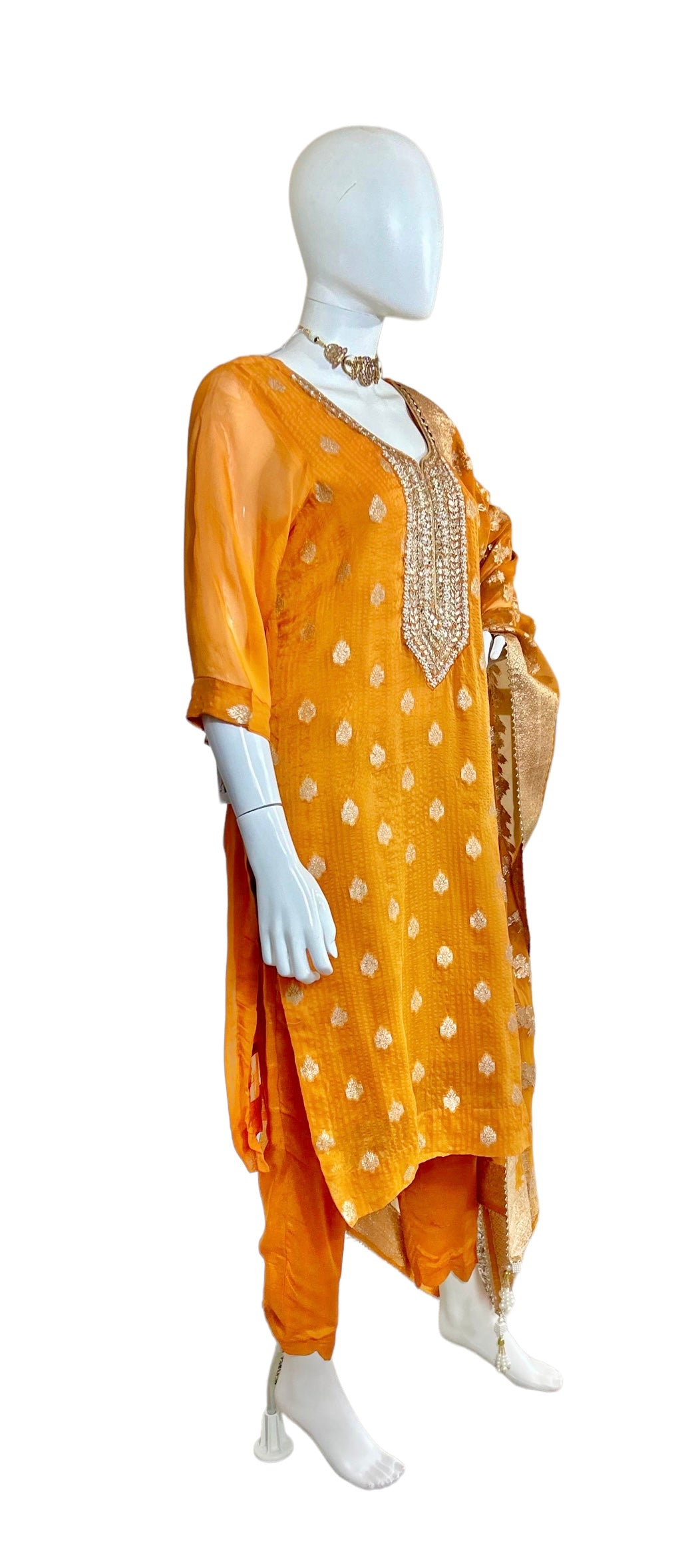 Orange Chanderi suit