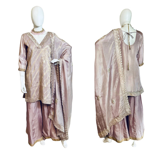 Mauve tissue Sharara suit