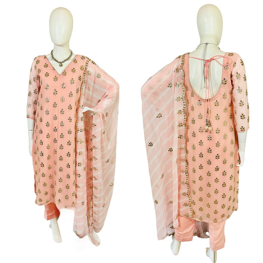 Peach georgette suit